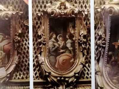 Sono ancora presenti, alla base della statua portata in processione, quattro piccoli scudi di rame realizzati dall�artista nei primi decenni del 900